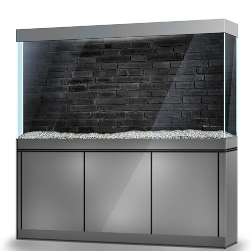 LYYAB Aquarium Hintergrund Aufkleber - Schwarze Ziegelmauer Textur - Aquarium Reptilien Terrarium Dekor Poster (120 x 60 cm) von LYYAB
