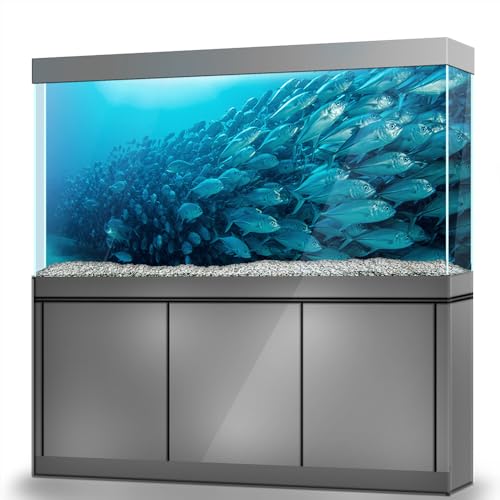 LYYAB Aquarium Hintergrund Aufkleber - Shoal Oceans Underwater - Selbstklebendes Aquarium Reptilien Terrarium Dekor Poster (100 x 50 cm/(99,8 x 49,8 cm)) von LYYAB