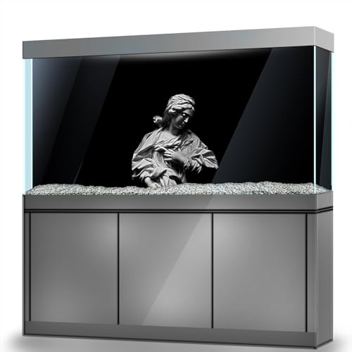 LYYAB Aquarium Hintergrund Aufkleber - Skulptur Schwarz - Selbstklebendes Aquarium Reptilien Terrarium Dekor Poster (120 x 60 cm / (47 x 23,6 Zoll) von LYYAB