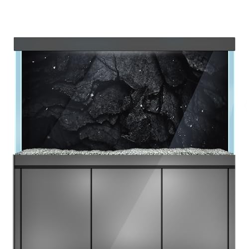 LYYAB Aquarium Hintergrund Aufkleber Stein Felsen Risse Dunkel - Fish Tank Reptil Terrarium Dekor Poster (120 x 60 cm) von LYYAB