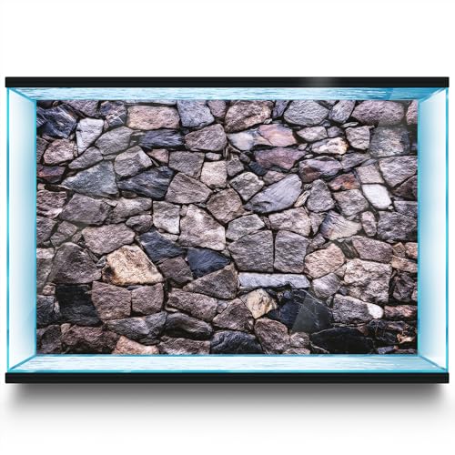 LYYAB Aquarium Hintergrund Aufkleber Steinmauer Felsen Aquarium Reptilien Terrarium Dekor Poster (120 x 60 cm) von LYYAB