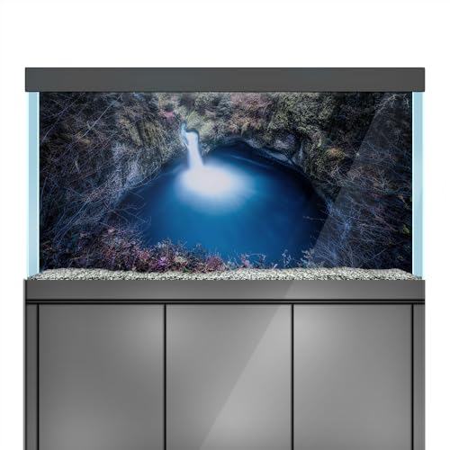 LYYAB Aquarium Hintergrund Aufkleber Wasserfall Pool Bäume Vegetation Aquarium Reptilien Terrarium Dekor Poster (120 x 60 cm) von LYYAB