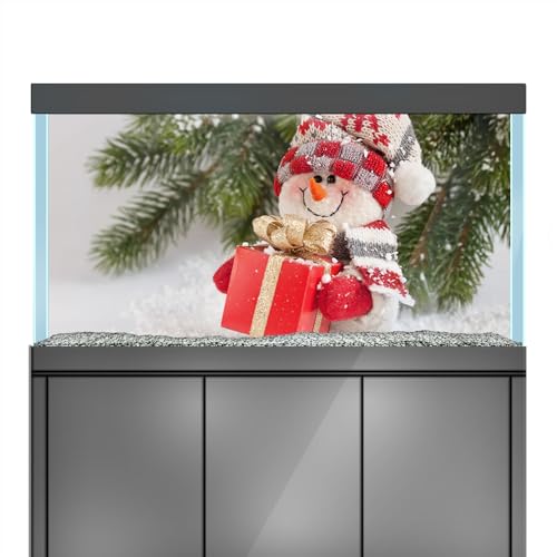 LYYAB Aquarium Hintergrund Aufkleber Weihnachten Schneemann Fisch Tank Reptilien Terrarium Dekor Poster (80 x 40 cm) von LYYAB