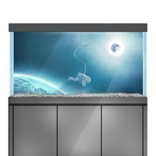 LYYAB Aquarium Hintergrund Aufkleber Weltraum Astronaut Aquarium Reptilien Terrarium Dekor Poster (45 x 30 cm) von LYYAB