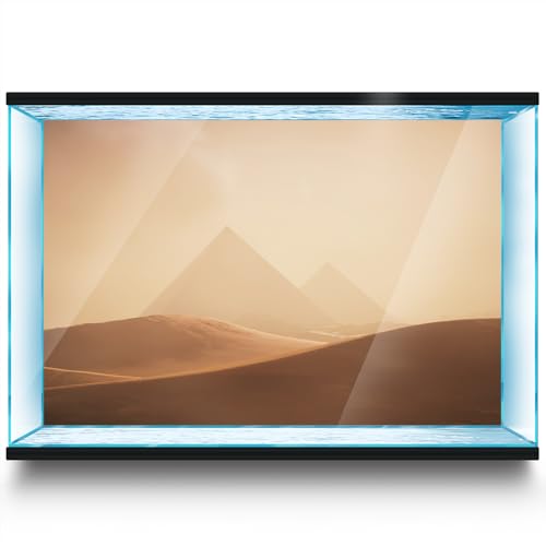 LYYAB Aquarium Hintergrund Aufkleber - Wüstenpyramide Ägypten - Aquarium Reptilien Terrarium Dekor Poster (60 x 30 cm) von LYYAB