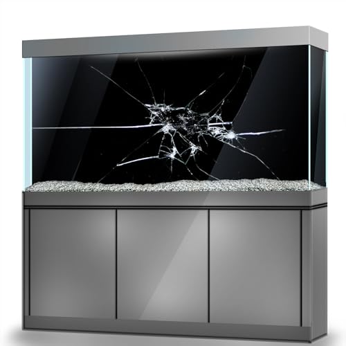 LYYAB Aquarium Hintergrund Aufkleber - Zerbrochenes Glas - Selbstklebendes Aquarium Reptilien Terrarium Dekor Poster (75 x 50 cm/(74.9 x 49.8 cm)) von LYYAB