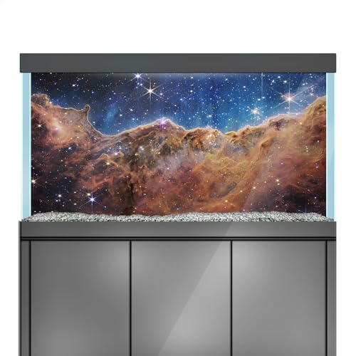 LYYAB Aquarium-Hintergrundaufkleber – Nebel, Sterne, Farben, Universum – Aquarium, Reptilien-Terrarium, Dekor-Poster (120 x 60 cm) von LYYAB