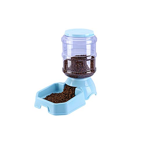 LYYAN Essen 3800ml Großes Fassungsvermögen PP-Material in Lebensmittelqualität Wasserspender für Hunde und Katzen Pet Automatische Zuführung Wasser (Color : Blue, Size : Feed) von LYYAN