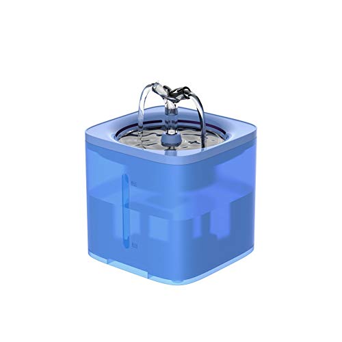 LYYAN Essen Wasserspender für Hunde und Katzen Intelligenter Automatischer Schleifenfilter Stummschaltung für Haustiere Wasser (Color : Square-Blue) von LYYAN