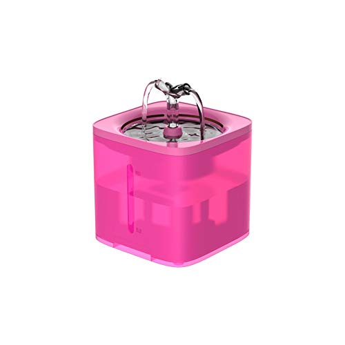 LYYAN Essen Wasserspender für Hunde und Katzen Intelligenter Automatischer Schleifenfilter Stummschaltung für Haustiere Wasser (Color : Square-pink) von LYYAN