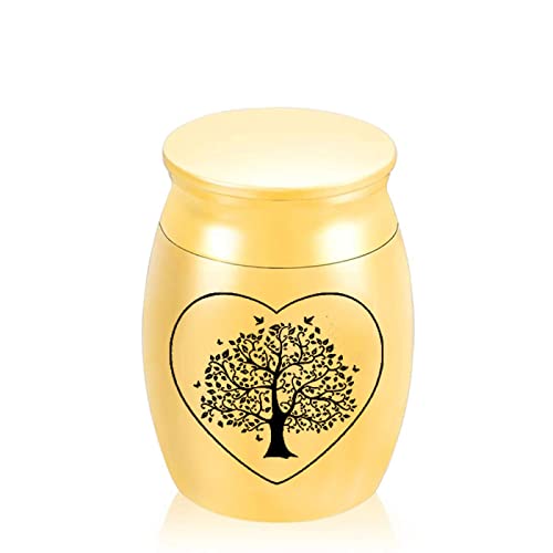 LZHLMCL Asche Urne 40 Mm Herzförmiger Baum des Lebens Ascheglas Urne Für Asche Mini Urne Für Menschliche Asche Andenken Gold LZHLMCL Asche Urne 40 Mm Herzförmiger Baum des Lebens Ascheglas Urne Für Asche Mini Urne Für Menschliche Asche Andenken Gold von LZHLMCL
