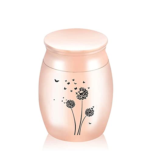 LZHLMCL Asche Urne 40 Mm Mini Urne Für Die Einäscherung Von Haustieren Mit Löwenzahnmuster Menschliche Asche Gedenkurne Metalldose Roségold LZHLMCL Asche Urne 40 Mm Mini Urne Für Die Einäscherung Von Haustieren Mit Löwenzahnmuster Menschliche Asche Gedenkurne Metalldose Roségold von LZHLMCL