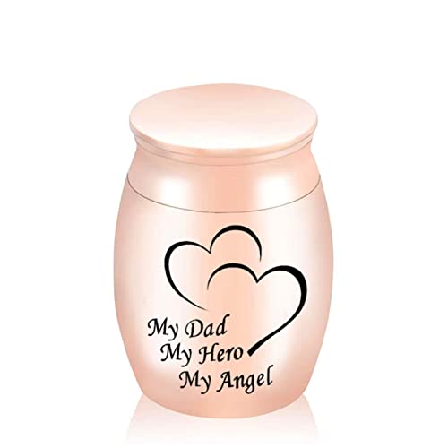 LZHLMCL Asche Urne to My Dad My Hero My Angel Engraved Cremation Jewelry for Ashes Memorial Jar Human Ash Urns Edelstahl Rose Gold 45 * 70Mm von LZHLMCL