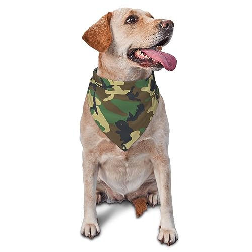 Dreieckiges Hundehalstuch, leicht, klassisch, schwarz, Camouflage, für große, mittelgroße und kleine Hunde und Katzen von LZNJZ