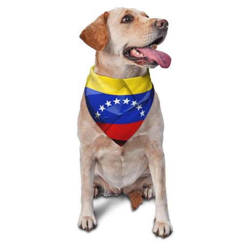 Dreieckiges Hundehalstuch, leicht, atmungsaktiv, venezolanische Flagge, Hundehalstücher für große, mittelgroße und kleine Hunde und Katzen von LZNJZ