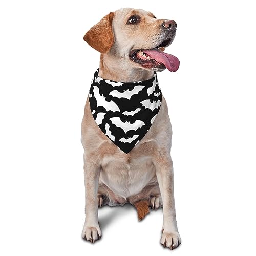 Dreieckiges leichtes Hundehalstuch, Cartoon-Motiv, einfache Fledermaus-Hundehalstücher für große, mittelgroße und kleine Hunde und Katzen von LZNJZ