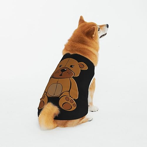 Weiche atmungsaktive Baumwoll-Kleidung für Haustiere, überraschter Cartoon-Bär, Hunde- und Katzenkleidung für kleine, mittelgroße und große Hunde von LZNJZ