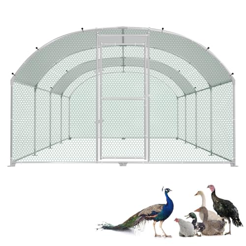 LZQ Hühnerstall Freilaufgehege Hühner Hühnergehege 3x8 m Verzinkter Metall Haustierkäfig Hühnerhaus Geflügelstall mit Sonnenschutz Dach und Tür Freigehege für Hühner Hasen Kleintiere LZQ Hühnerstall Freilaufgehege Hühner Hühnergehege 3x8 m Verzinkter Metall Haustierkäfig Hühnerhaus Geflügelstall mit Sonnenschutz Dach und Tür Freigehege für Hühner Hasen Kleintiere von LZQ