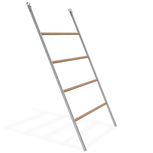 LZQ Hühnerstall Zubehör Set - 4-Stufige Hühnerleiter, Sitzstange für Hühner 140x105cm - Kombination aus Holz und verzinktem Rohr - Perfektes Hühner-Spielzeug von LZQ