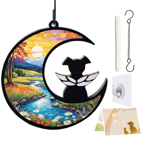 LZXLXS Gedenk-Sonnenfänger für Hunde, Geschenk für Tierliebhaber, Katzen, Gedenkschmuck, natürliche Landschaft LZXLXS Gedenk-Sonnenfänger für Hunde, Geschenk für Tierliebhaber, Katzen, Gedenkschmuck, natürliche Landschaft von LZXLXS