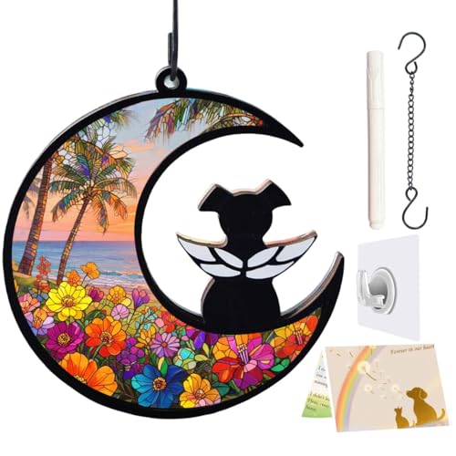 LZXLXS Hunde-Gedenk-Sonnenfänger, Geschenk für Tierliebhaber, Katzen, Gedenk-Ornament, Haustier-Gedenkgeschenke, Blumenstrand LZXLXS Hunde-Gedenk-Sonnenfänger, Geschenk für Tierliebhaber, Katzen, Gedenk-Ornament, Haustier-Gedenkgeschenke, Blumenstrand von LZXLXS