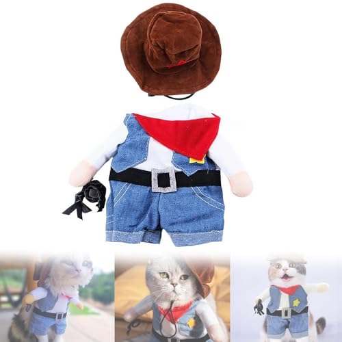 Halloween-Hundekostüm, West-Cowboy-Uniform mit Hut, lustiges Cowboy-Outfit, Kleidung K6Z0 und Hund für Katzen, lustiges kleines Kostüm Halloween-Hundekostüm, West-Cowboy-Uniform mit Hut, lustiges Cowboy-Outfit, Kleidung K6Z0 und Hund für Katzen, lustiges kleines Kostüm von LZYWOD