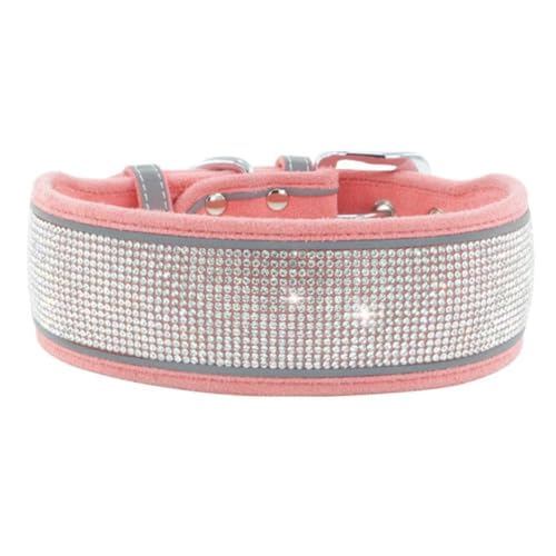 Halsband für Haustiere, Leder, mit Strasssteinen, verstellbar, Größe S-L, groß, für mittelgroße Katzen, Hunde und Halsband für Haustiere, Leder, mit Strasssteinen, verstellbar, Größe S-L, groß, für mittelgroße Katzen, Hunde und von LZYWOD