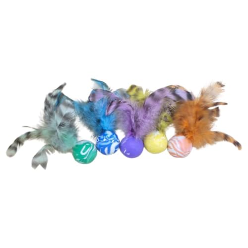 LZYWOD Bunte Hüpfbälle aus Gummi, elastisch, für den Innenbereich, mit Teaser-Design, kaufeste Katzen, selbstspielend, 5 Stück LZYWOD Bunte Hüpfbälle aus Gummi, elastisch, für den Innenbereich, mit Teaser-Design, kaufeste Katzen, selbstspielend, 5 Stück von LZYWOD