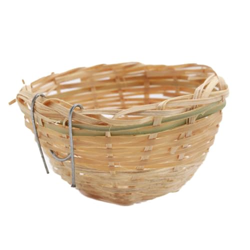 LZYWOD Handgefertigtes Vogelnest aus Bambus, Vogelruhe, Höhle, Käfighaus, Naturhandwerk, ideal für Finken, Garten, Papageien, Dekoration, Kanarienvögel, klein von LZYWOD