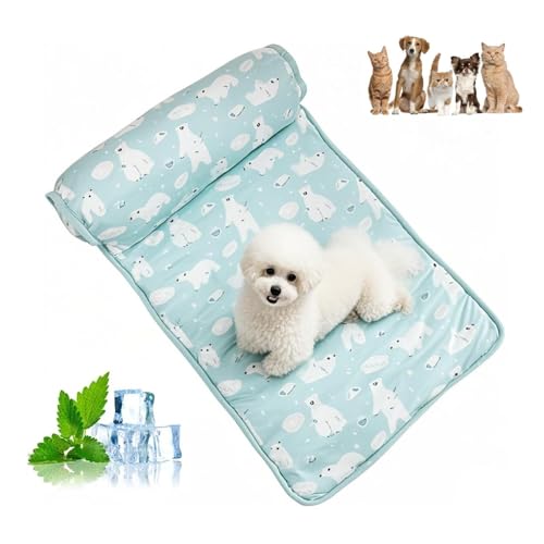 LZYWOD Haustier-Nestmatte aus Eisseide, kühlendes Sommerbett, bequemes Kissen mit Polster, Kätzchen-Schlafmatte, Welpenkissen, Hund von LZYWOD