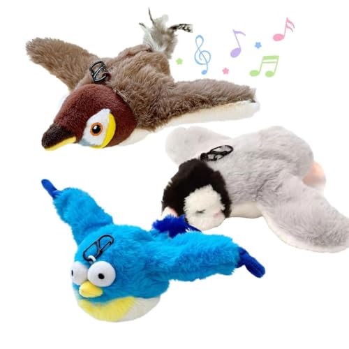 LZYWOD Interaktives Spielzeug, elektrisch, zwitschernd, flatternder Vogel mit Katzenminze, für den Innenbereich, Plüsch, quietschend, aktiviertes Spielzeug für Haustiere, Jagd, fliegendes Spielzeug, LZYWOD Interaktives Spielzeug, elektrisch, zwitschernd, flatternder Vogel mit Katzenminze, für den Innenbereich, Plüsch, quietschend, aktiviertes Spielzeug für Haustiere, Jagd, fliegendes Spielzeug, von LZYWOD