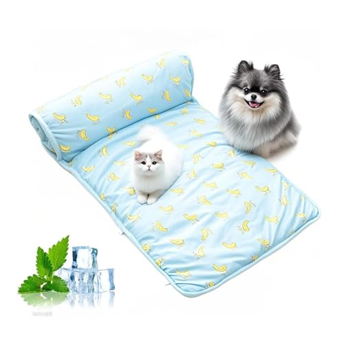 LZYWOD Kühlendes Sommerbett, bequemes Kissen, für Kätzchen, Welpen, Schlafmuster, Haustier, Cartoon, mit niedlichem Kissen von LZYWOD