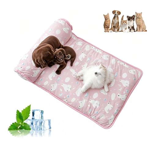 LZYWOD Pet Ice Silk Nest Mat Summer Cooling Dog Bed Comfortable Cushion Slip Puppy Sleeping Kitten Mat With Dog von LZYWOD