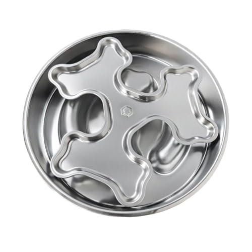 Metall Hund Slow Feeder Bowl Stahl Choke Slow Eating Pet Bowl 304 Spaß Interaktiv für Hunde Design von LZYWOD