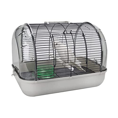Birdcages Transparenter Vogelkäfig, tragbarer Haustier-Vogel-Reisekäfig, kreativer Vogelträger, klein, langlebig, Vogelhaus-Transportbox für Balkon (grau, groß) von LZYYZL