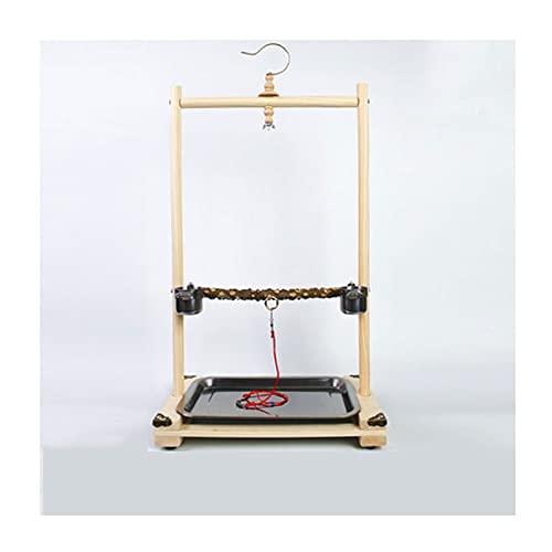 Vogelkäfig mit Haken, Vogelständer, Star-Training, Vogelständer, Papageienholzständer, kleiner Vogel, Edelstahl-Chassis und Futterbecher für Lovebirds Finken, Papageien, Vogelkäfig (groß) von LZYYZL