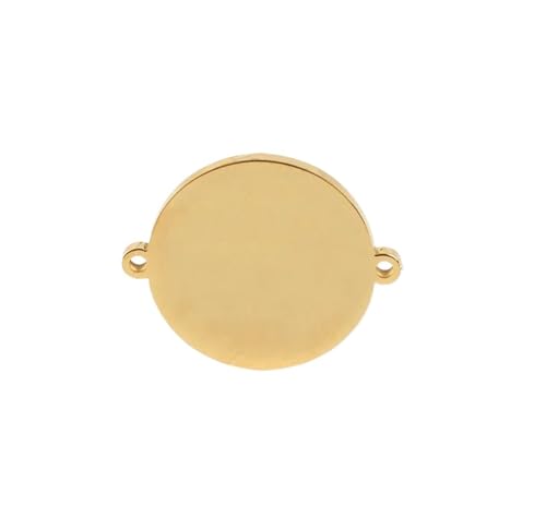 LZZYFPX 20 Stück 15/20/25 mm hochglanzpolierte Edelstahl-Rundscheiben, Stanzrohlinge, Scheiben-Charm-Verbinder for DIY-Armbänder(Gold,25mm) von LZZYFPX