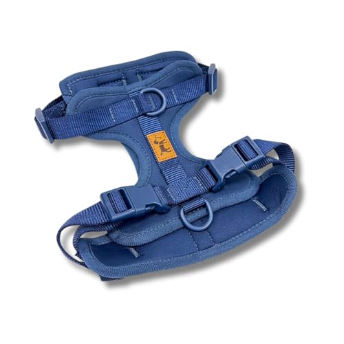 Hundegeschirr gegen Ziehen, verstellbar, bequem und robust, ideal für kleine, mittelgroße und große Rassen, für sichere Spaziergänge ohne Ziehen, La Casa de Turrón (Ocean (Blau, L) von La Casa de Turrón
