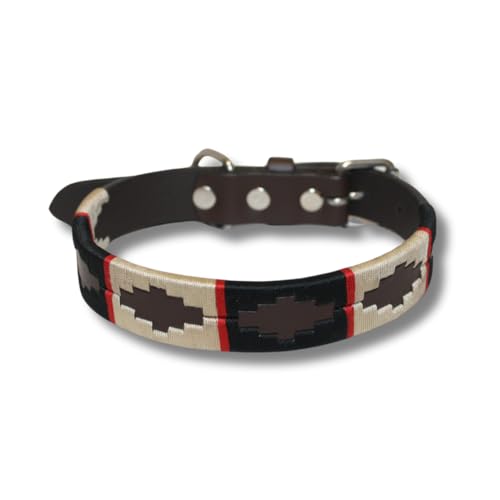 Robustes und luxuriöses Lederhalsband für elegante Hunde (Breite 2,5 cm – 3 cm) – Premium-Handwerkskunst, Größen XS-XL (46,5 – 56,5 cm, Bariloche Halsband) von La Casa de Turrón