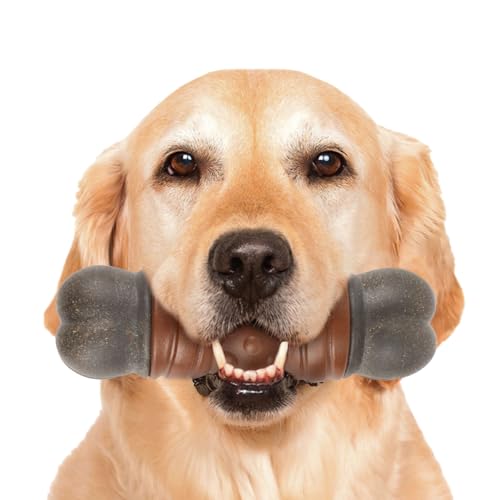 La Desire Unzerstörbares Kauspielzeug für Hunde, Kaffee-Holz, Hundespielzeug mit Quietscher, unzerstörbar für aggressive Kauer, robustes Hundespielzeug für Langeweile, großes Hundespielzeug zur von La Desire