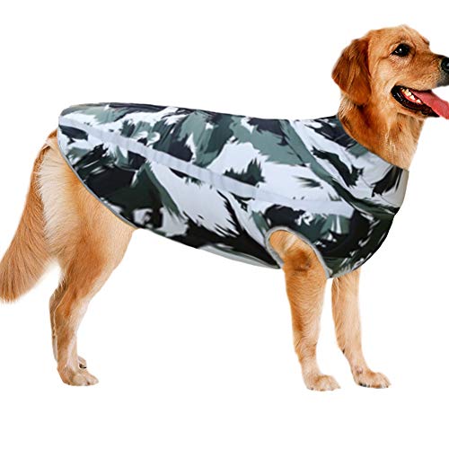 La La Pet® Hundejacke für drinnen und draußen, wasserdicht, winddicht, reflektierend, Wintermantel, Herbst-Haustierbekleidung für kleine, mittelgroße und große Hunde, Camouflage, Größe 4XL von La La Pet