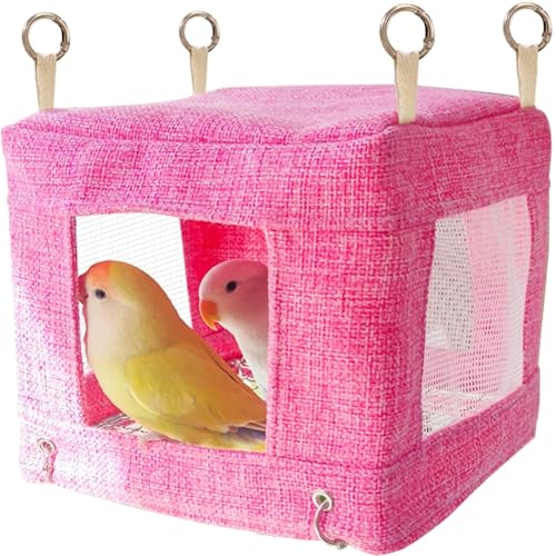 La La Pet Atmungsaktive Vogelhütte für den Sommer, hängendes Käfignest mit Edelstahl-Mesh-Boden, kühlendes Hängemattenzelt für Papageien, Aras, Sittiche, Kakadus, Lovebirds Rosa La La Pet Atmungsaktive Vogelhütte für den Sommer, hängendes Käfignest mit Edelstahl-Mesh-Boden, kühlendes Hängemattenzelt für Papageien, Aras, Sittiche, Kakadus, Lovebirds Rosa von La La Pet