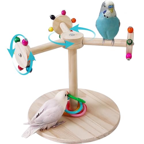 La La Pet Drehbare Windmühle, für Papageien, Sitzstangen aus Holz, mit bunten Perlen, lustiges Vogelkäfigzubehör für Haustiere, Vögel, Papageien, Sittiche La La Pet Drehbare Windmühle, für Papageien, Sitzstangen aus Holz, mit bunten Perlen, lustiges Vogelkäfigzubehör für Haustiere, Vögel, Papageien, Sittiche von La La Pet