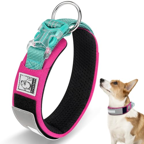 La La Pet Reflektierendes, verstellbares Hundehalsband, ultraweiche Polsterung, atmungsaktiv, strapazierfähig, taktische Halsbänder für kleine, mittelgroße und große Hunde, Rosa, Größe M La La Pet Reflektierendes, verstellbares Hundehalsband, ultraweiche Polsterung, atmungsaktiv, strapazierfähig, taktische Halsbänder für kleine, mittelgroße und große Hunde, Rosa, Größe M von La La Pet