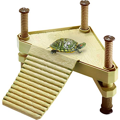 La La Pet Schwimmende Schildkrötenpier mit Plattform für Reptilien, dekorativ, funktional und natürlich inspiriert. von La La Pet