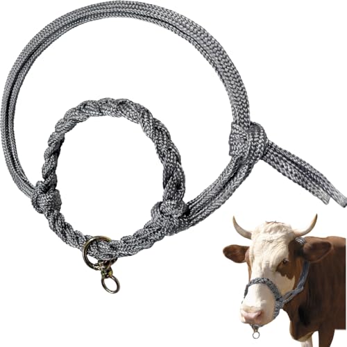 La La Pet Verstellbares Rinderhalfter, handgeflochten, für Nutztiere, Führungsseil, Bauernhof-Trainingszubehör, Handlingausrüstung für Waden, Kühe, Pferde, Esel, Ziegen, Fohlen, 1,2 cm Halsband La La Pet Verstellbares Rinderhalfter, handgeflochten, für Nutztiere, Führungsseil, Bauernhof-Trainingszubehör, Handlingausrüstung für Waden, Kühe, Pferde, Esel, Ziegen, Fohlen, 1,2 cm Halsband von La La Pet