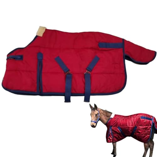 La La Pet Wasserdichte Warmhaltedecke für Pferde, verstellbar und atmungsaktiv, für Pferde, Mini-Pony, Ripstop, mittelschwer, 220 g, Poly-Füllung für den Winter, Rot, 117,8 cm La La Pet Wasserdichte Warmhaltedecke für Pferde, verstellbar und atmungsaktiv, für Pferde, Mini-Pony, Ripstop, mittelschwer, 220 g, Poly-Füllung für den Winter, Rot, 117,8 cm von La La Pet