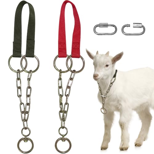 La La Pet Ziegenhalsbänder, verstellbar von 45,7 bis 76,2 cm, Rot und Grün, Nylon-Gürtel, Eisenkette, Choker für Schafe, Pferde, Rinder, Nutztiere, 2 Stück La La Pet Ziegenhalsbänder, verstellbar von 45,7 bis 76,2 cm, Rot und Grün, Nylon-Gürtel, Eisenkette, Choker für Schafe, Pferde, Rinder, Nutztiere, 2 Stück von La La Pet