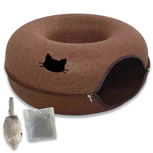 LaLuz 2021 Katzen-Donut-Tunnelbett, Peekaboo Katzenhöhle für große & kleine Katzen, weiches Plüsch-waschbares Katzenbett, bedeckter Katzentunnel, gemütliches Katzenhaus aus Karton mit Katzenminze & LaLuz 2021 Katzen-Donut-Tunnelbett, Peekaboo Katzenhöhle für große & kleine Katzen, weiches Plüsch-waschbares Katzenbett, bedeckter Katzentunnel, gemütliches Katzenhaus aus Karton mit Katzenminze & von La Luz 2021