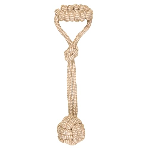 La Cordeline Hundespielzeug, Seil aus Baumwolle, Hanf, natürlich, zum Machen, interaktives Spielzeug für Hunde und Welpen – Ball 41 cm, Beige von La cordeline
